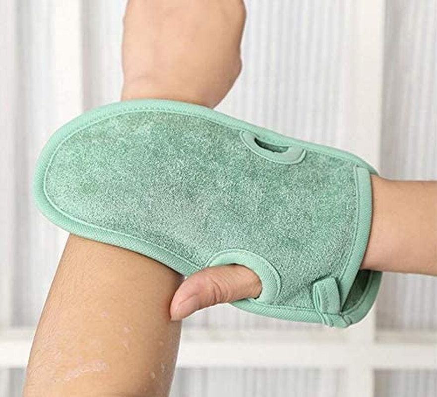 Ericotry 3PCS Bathing Shower Exfoliating Mitts Towel Soft Skin Care Face Body Wash Massage Spa Mittens for Adult and Kids(Color Random) image number 2