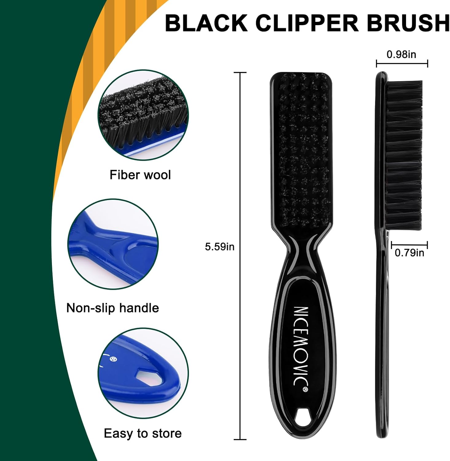 NICEMOVIC 10 Pcs Barber Clipper Cleaning Brush, Barber Accessories Cleaning Supplies, Blade Trimmer Cleaning Mini Brush Bulk Set Duster Manicure Nylon Brush Hair Styling Brush Tool (Black&Blue) image number 6