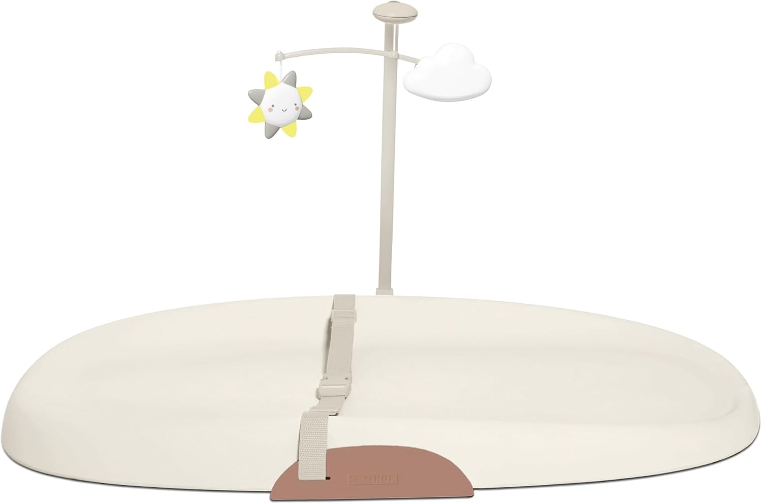 Skip Hop Wipe-Clean Baby Change Mat - Cushioned Changing Pad with Non-Slip Base, Contoured Support and Tuck-Away Toy Bar - Portable Nappy Changing Mat for Nursery and Travel (Oat) image number 2