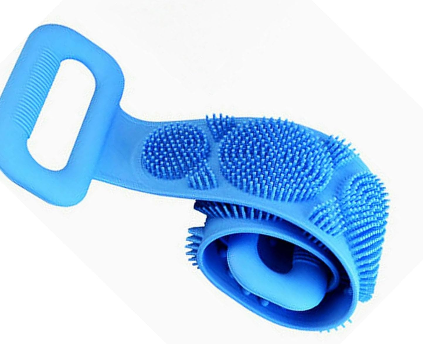 Cyktxei 1Pcs Silicone Back Scrubber with Long Handle (76Cm), Gentle Exfoliating Body Scrubber & Back Washer for Shower, Deep Cleansing Bath Brush for Smooth Skin, Men & Women (Light Blue)
