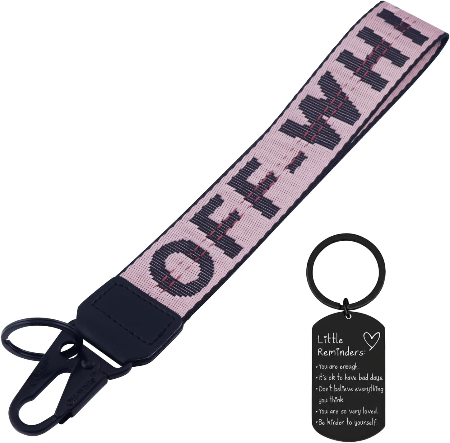 VOLYAR Fabric Car Keychain, off White Keychains Wristlet for Men and Women,Lanyards for Keys，Car Key Accessories