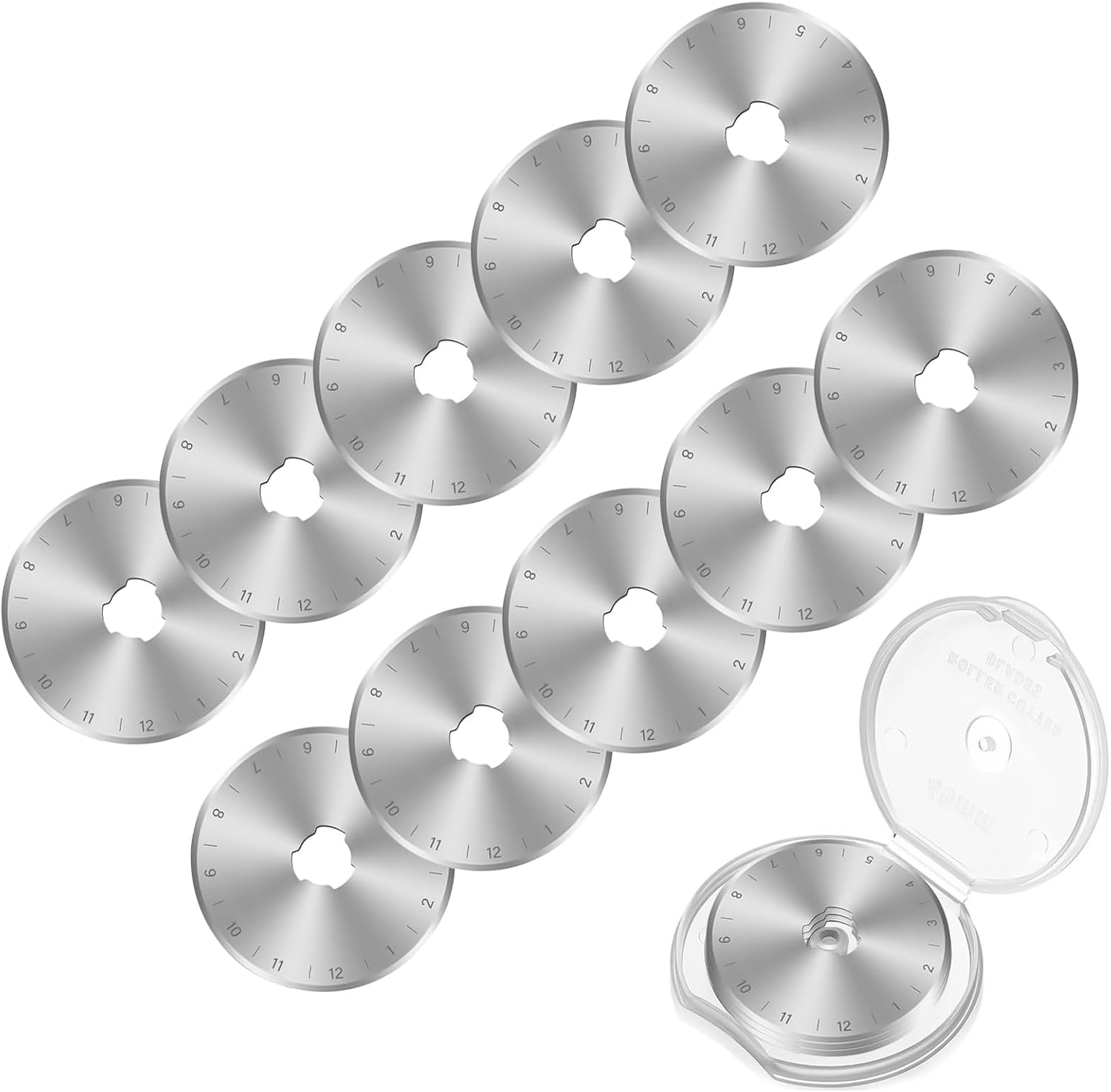 10 Pcs Sk5 High Carbon Steel 45Mm Rotary Blades, Rotary Cutter Blades 45Mm, Replacement Blades for Quilting Sewing Arts Crafts image number 6