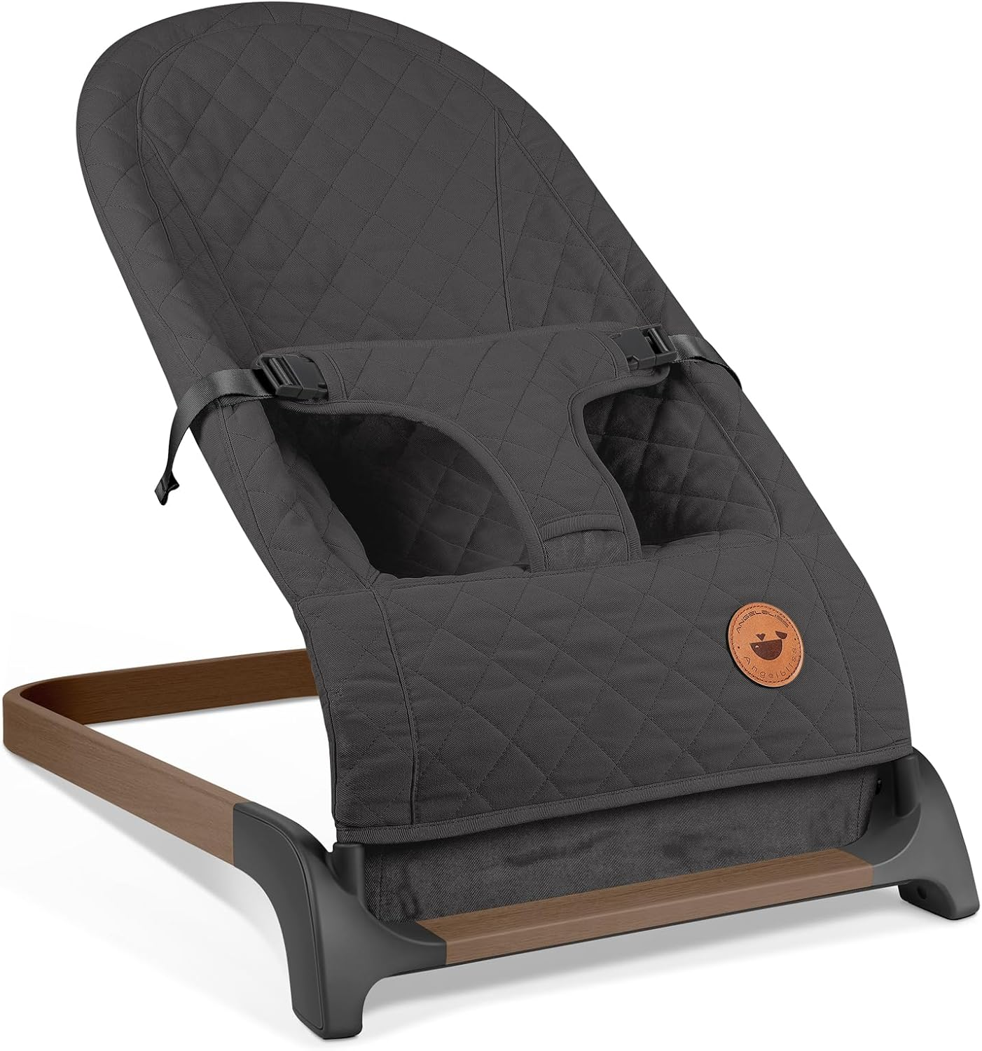 ANGELBLISS Baby Bouncer, Portable Bouncer Seat for Babies, Infants Bouncy Seat with Cotton Fabric, Natural Vibrations (Anthracite)