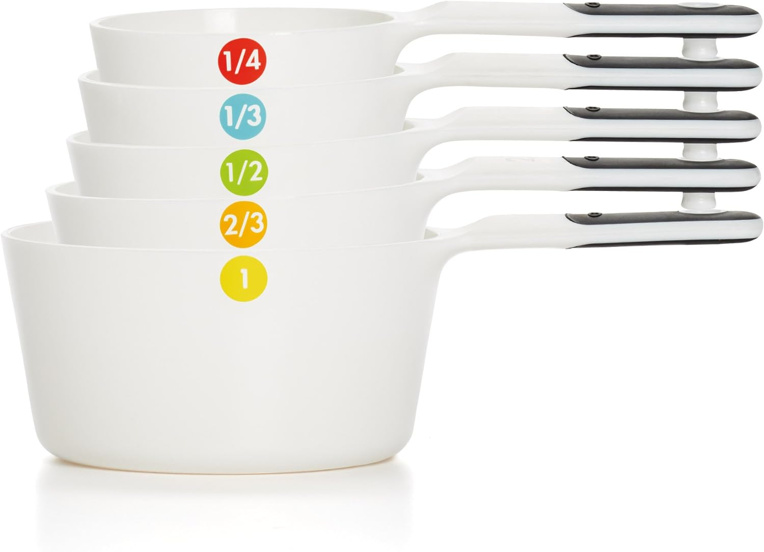 OXO Good Grips 6-Piece Plastic Measuring Cups- White, 5 Count(Pack of 1) image number 6