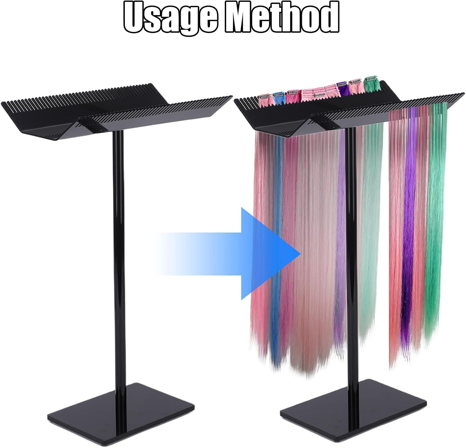 Zoeqide Acrylic Black Wig Stand - High Quality Acrylic Wig Holder for Storage and Display - Sturdy Wig Stand Display for Wigs, Hairpieces and Hair Extensions image number 5