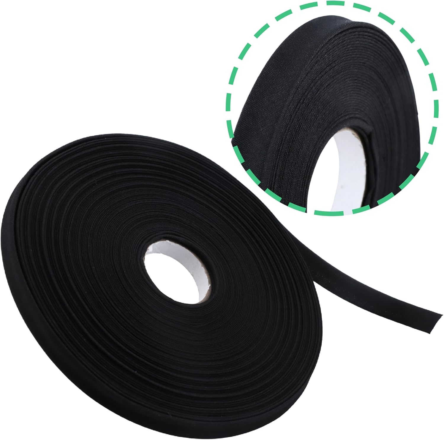 1/2 Inch Double Fold Bias Tape, 30 Yards Bias Binding Tape Fabric Tape for Sewing Piping Hemming Quilting Seaming(Black)