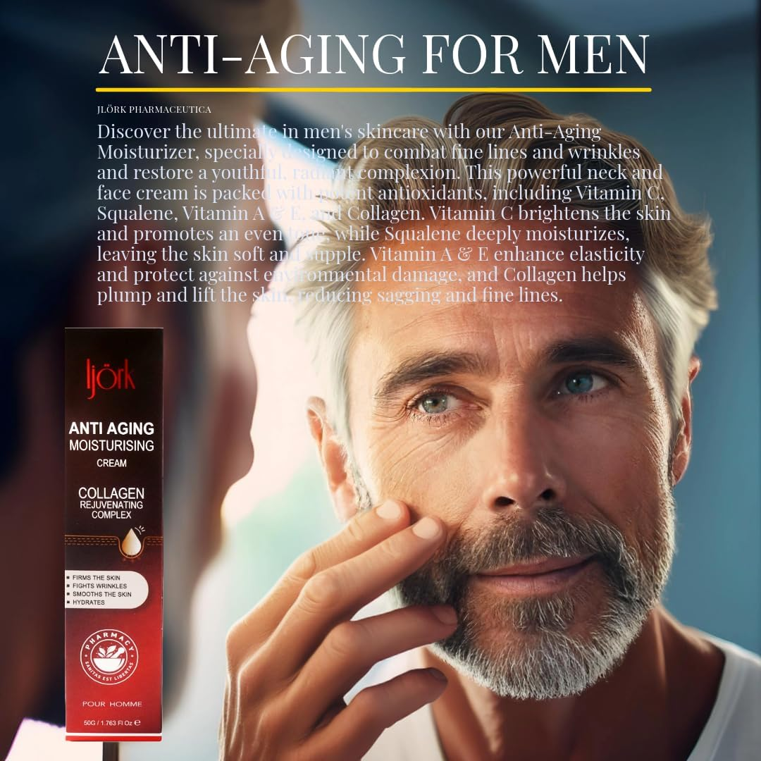 Two anti Aging Moisturiser for Men | Male anti Wrinkles for Face and Neck image number 2