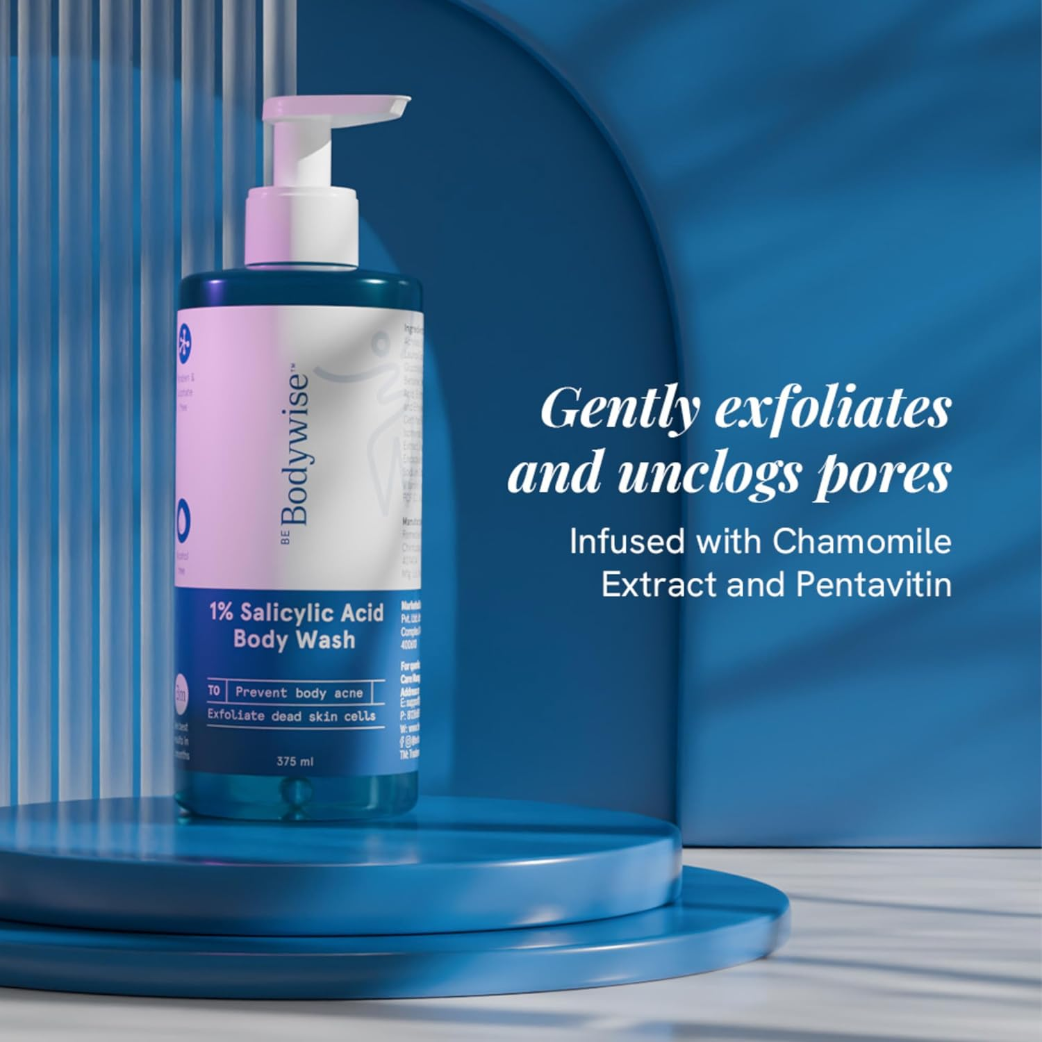Be Bodywise 1% Salicylic Acid Body Wash 375 Ml | Refreshing Showering Gel That Helps to Prevent Body Acne & Cleanse Skin | Paraben and SLS Free image number 3