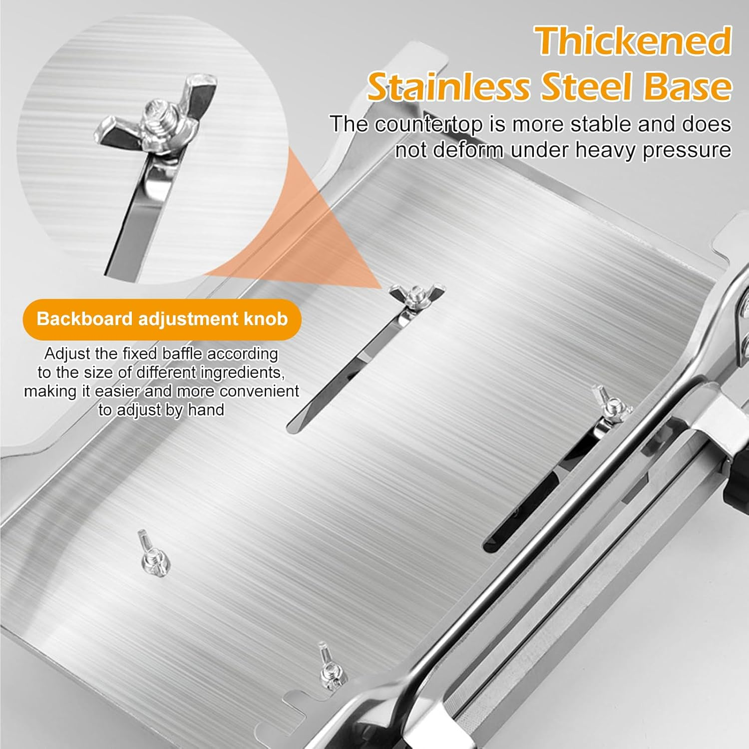 Manual Frozen Meat Slicer, Labor Saving Stainless Steel Beef Slicer Machine with Ergonomic Handle, Adjustable Thickness Meat Guillotine for Frozen Mutton, Pork image number 4