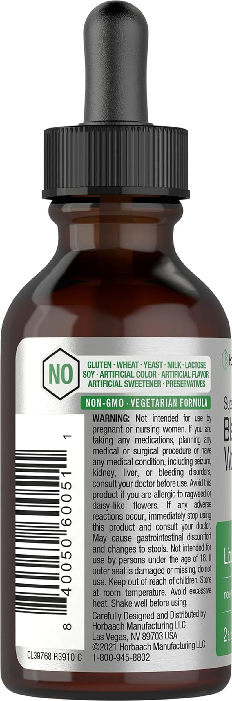 Black Walnut Wormwood Liquid Extract | 2 Fl Oz | Alcohol Free Tincture | Vegetarian, Non-Gmo & Gluten Free | by Horbaach image number 5