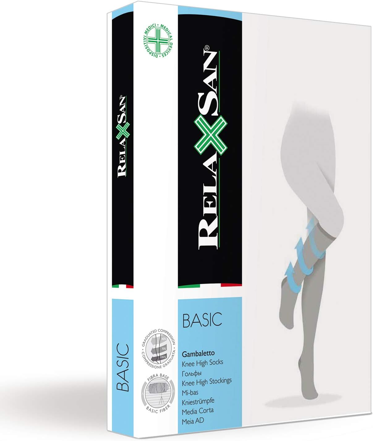 Relaxsan Compression Socks Women Knee High Socks Open Toe 22-27 Mmhg, Basic 950A image number 4