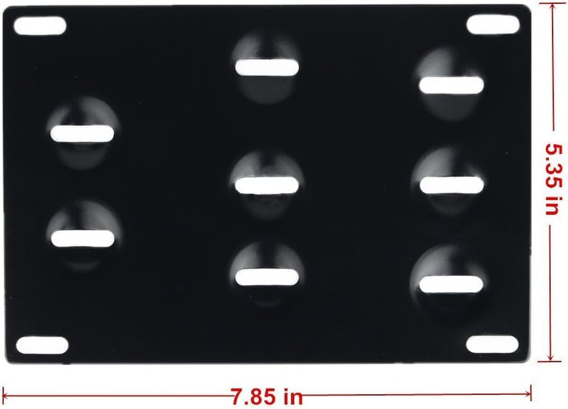 Dewhel JDM Front Bumper Tow Hook License Plate Mount Bracket Holder Tow Hole Adapter Bolt on for Nissan 370Z Juke GT-R Infiniti G37/Q60 Coupe