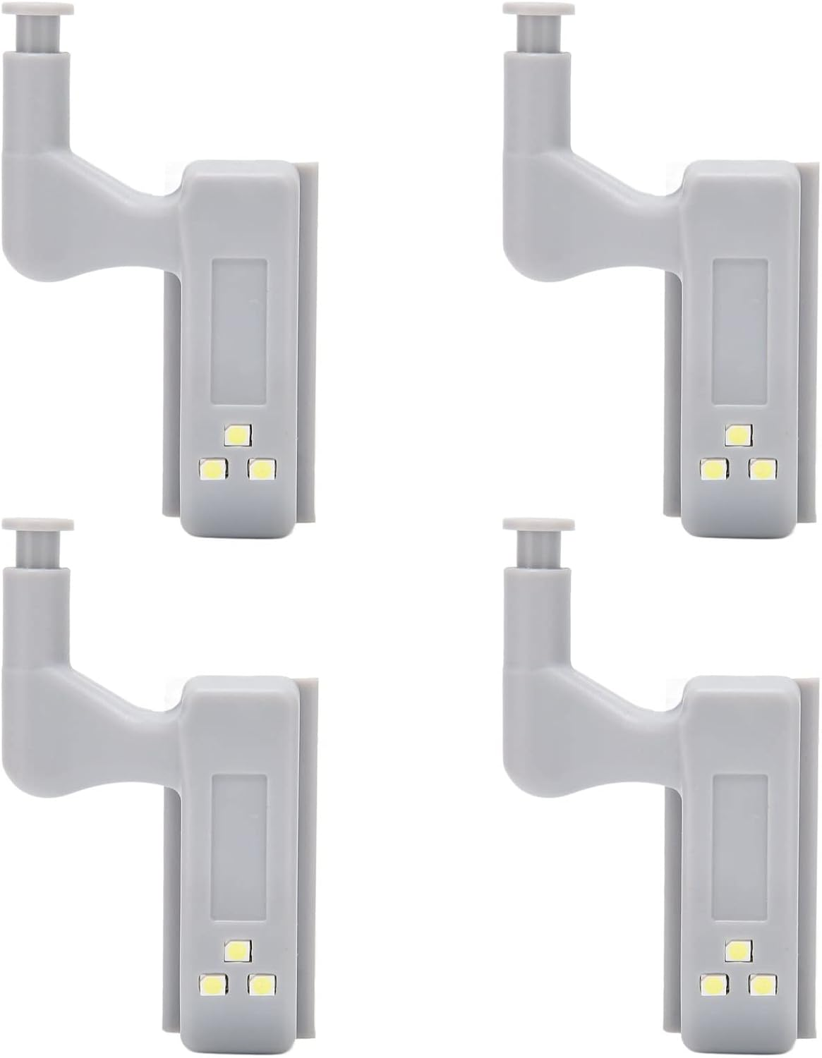 Hinge LED Light, Pack of 10 LED Hinge Lights ABS Cabinet Lights Cabinet Hinge Light with 3 LED Bulbs 12 V 23 a Battery Included for (White Light + Battery) image number 5