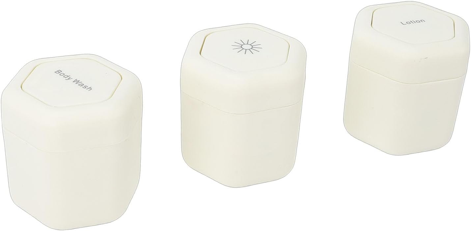 Pomya Magnetic Travel Toiletry Containers Secure Twist Lock Lids 3 Pcs Set for Lotion Shampoo Conditioner Cream for Travelers (White)