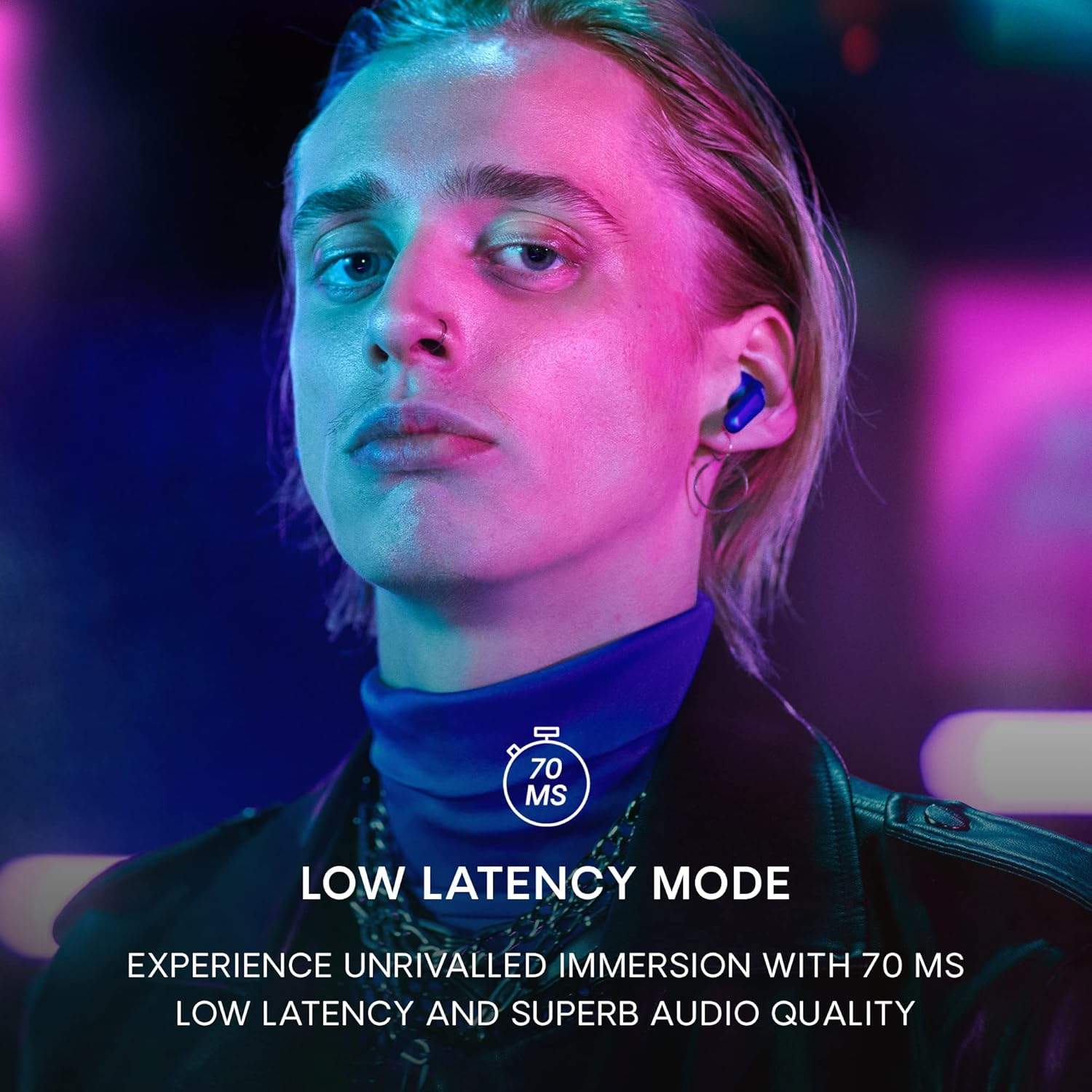 Urbanista Seoul Wireless Earbuds, Vivid Purple - Midnight Black image number 2