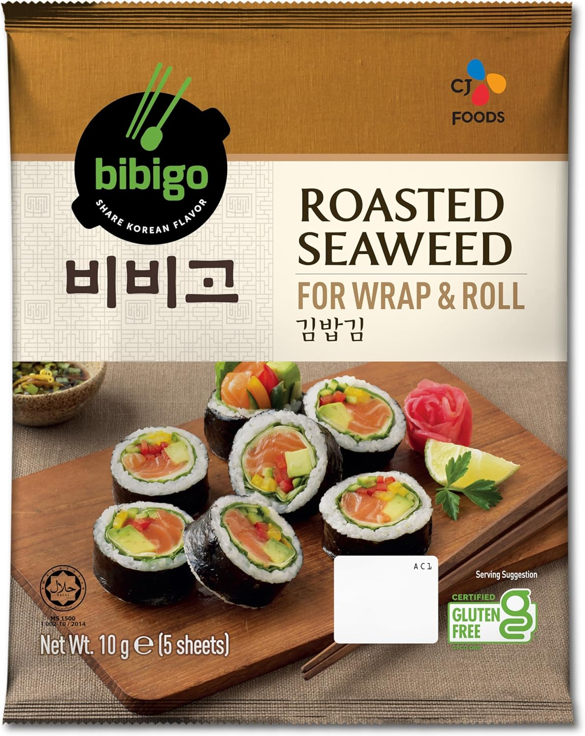 CJ Bibigo Roasted Seaweed for Wrap and Roll 10 G