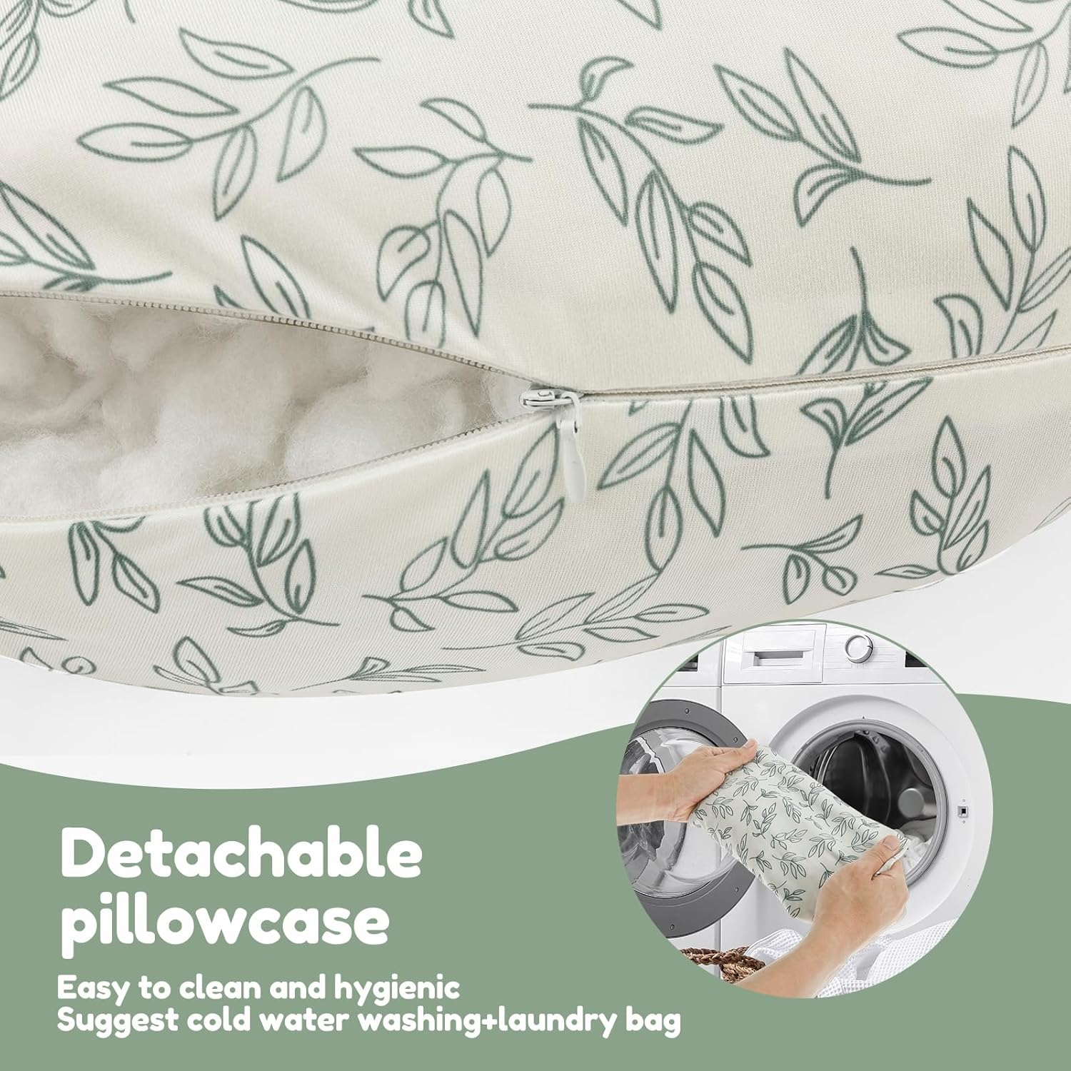 2 Pcs Nursing Pillow Cover, Nursing Pillow Slipcover Soft Cotton Newborn Breastfeeding Pillow Cover Stretchy Nursing Slipcover for Baby Girls Boys Newborn image number 2