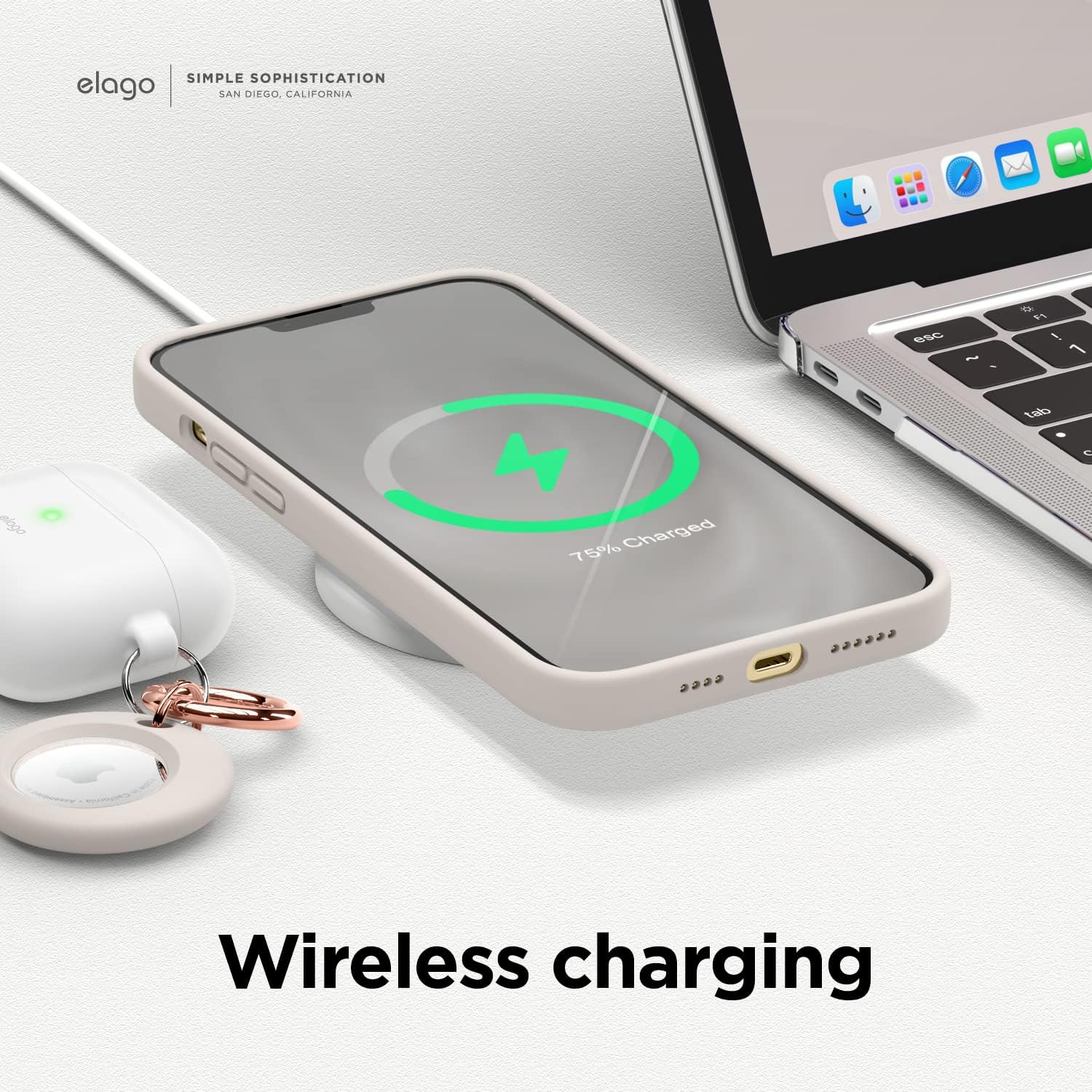 Elago Liquid Silicone Case Compatible with Iphone 13 Pro Max Case (6.7"), Premium Silicone, Full Body Protection - 3 Layer Shockproof Phone Cover, Anti-Scratch Soft Microfiber Lining (Stone) - Brown image number 2