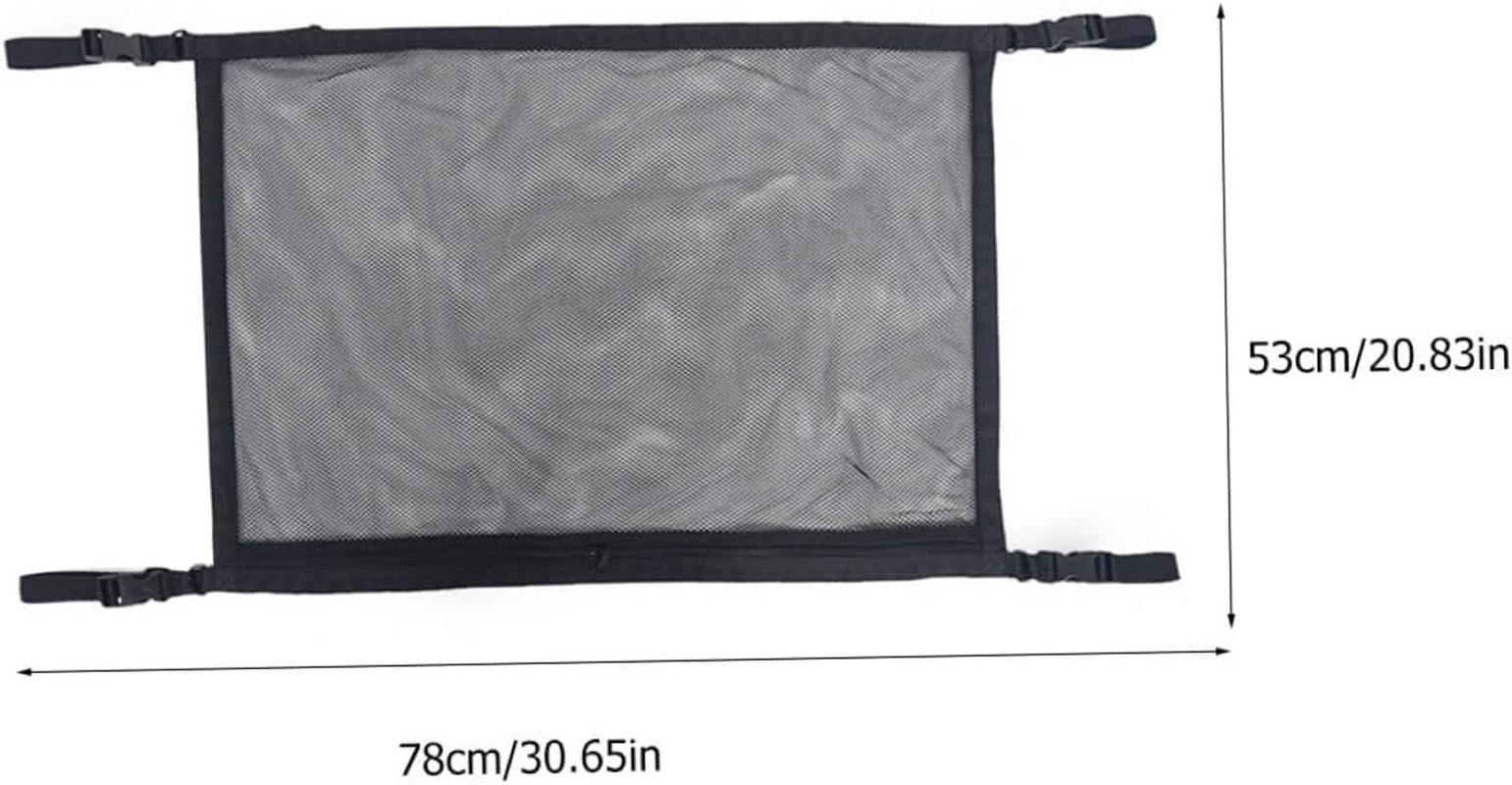 Car Roof Storage Bag Mesh Pouch Adjustable Straps Polyester Hanging Organizer for Car Interior Roof Easy Install Compact Space-Saving Storage