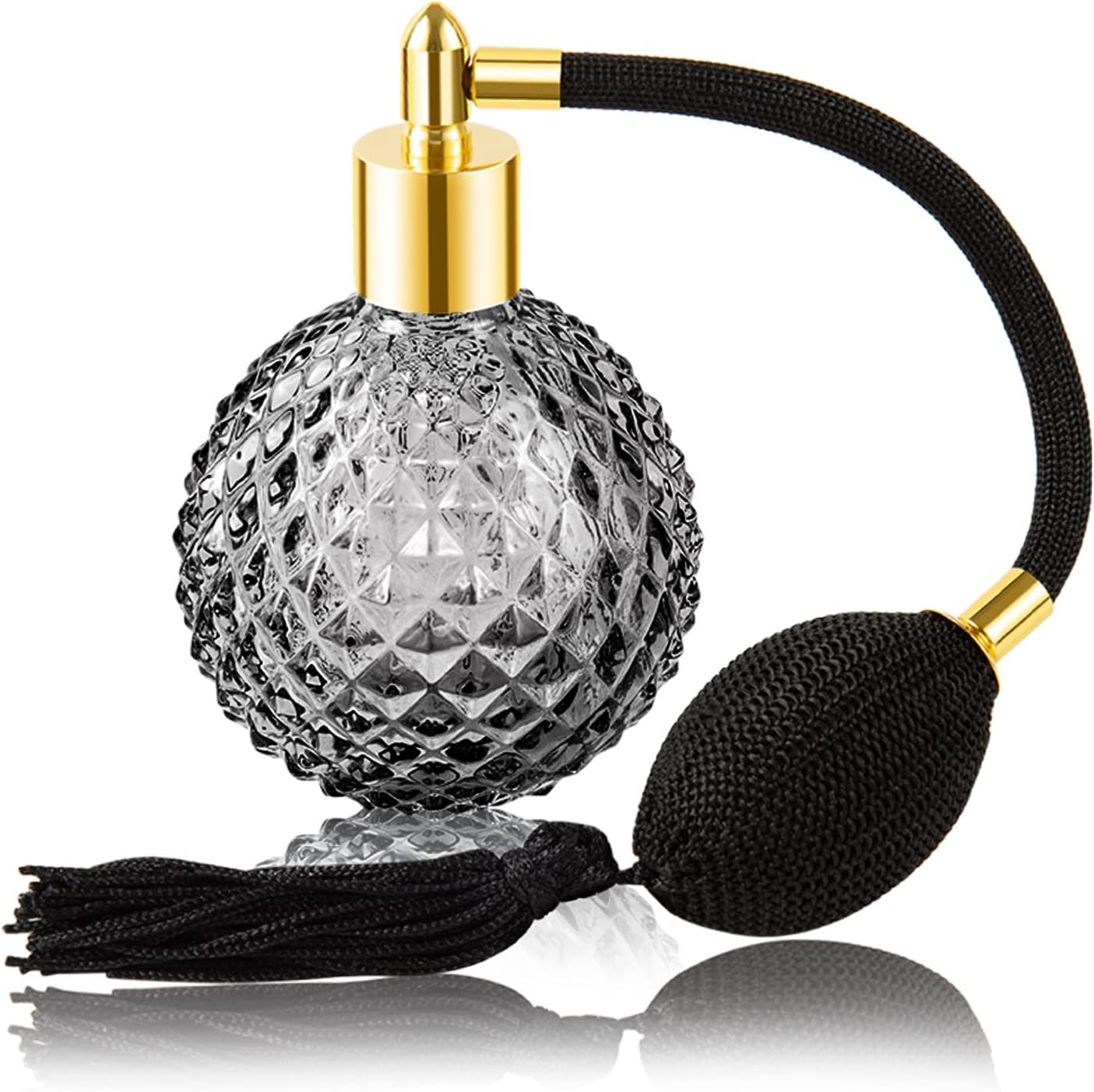 Lamoutor Vintage Perfume Spray Bottle 100Ml Pink Vintage Refillable Perfume Bottle with Long Tassel