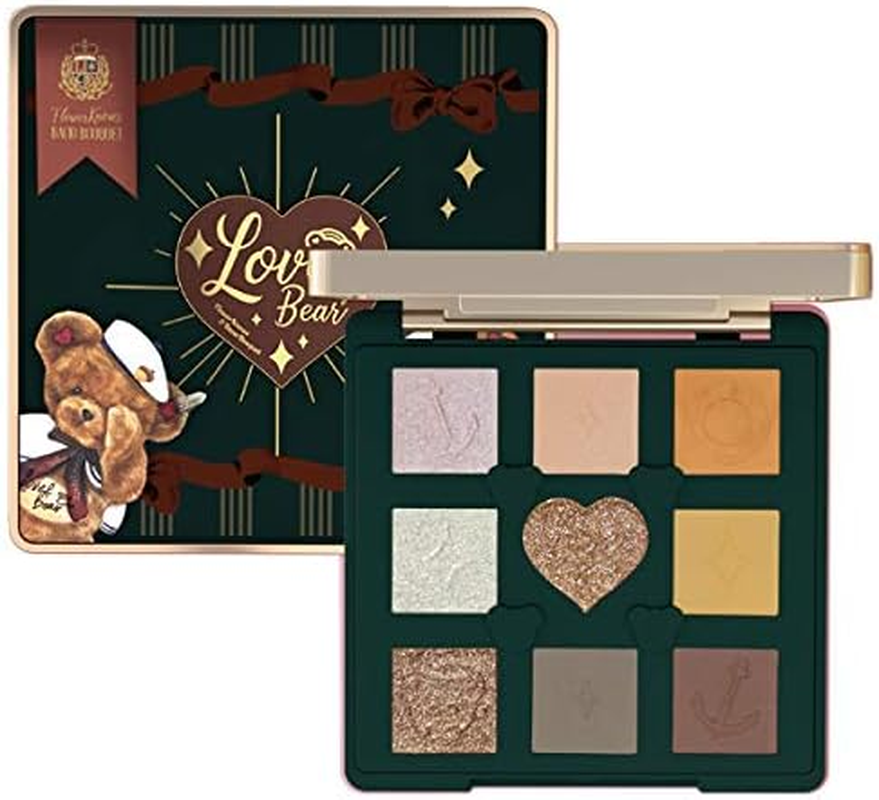 Flower Knows Lovebear 9 Color Eyeshadow Palette (Caramel Matcha) 1 Piece