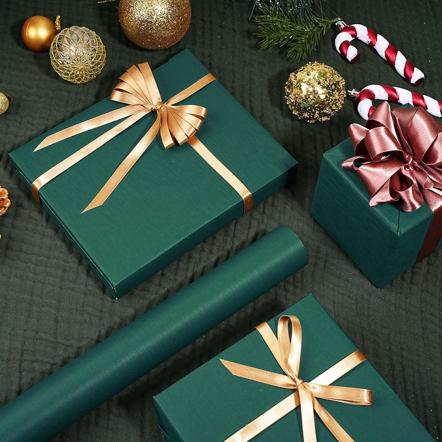 WRAPLA Green Kraft Wrapping Paper Roll &ndash; 43Cmx10M Solid Color Matte Paper, Textured Gift Wrap for Wedding, Birthday, Anniversaries, Graduation Gifts, and DIY Crafts(17Inx33Ft) image number 3