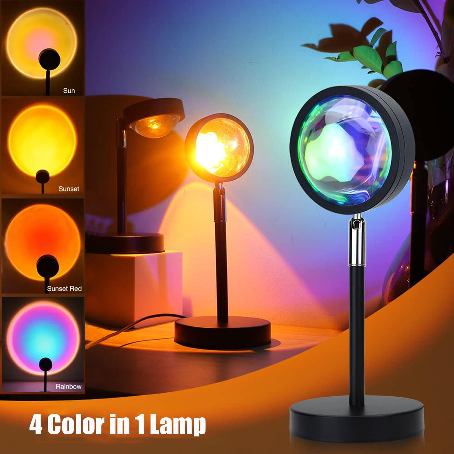 HFAN Sunset Lamp Projection with Remote & App Control 16 Colors 360&deg; Rotating Led Solset Sunset Light Projector, Sunlight Lamp Projector for Selfie/Photography/Party/Home/Bedroom Decor image number 2