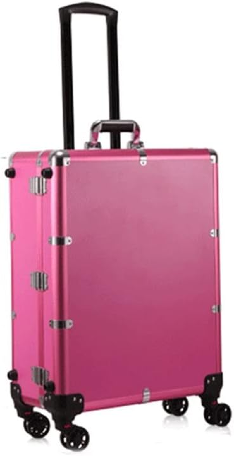 Cosmetic Cases Makeup Artist Suitcase Aluminum Travel Beauty Nail Suitcase with Mirror Light Makeup Trolley Tool Case Suitcase /1465 image number 2
