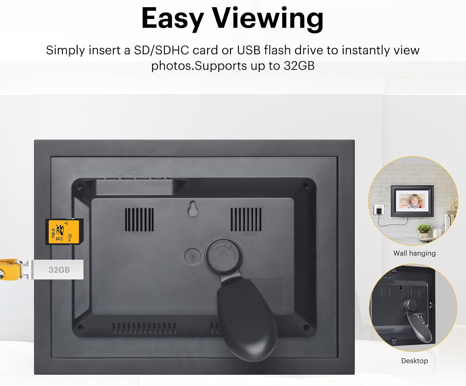 KODAK 7-Inch High Resolution Digital LED Screen Photo Frame, Elegant Wooden Frame, Easy Plug and Play (Non-Wifi) image number 1