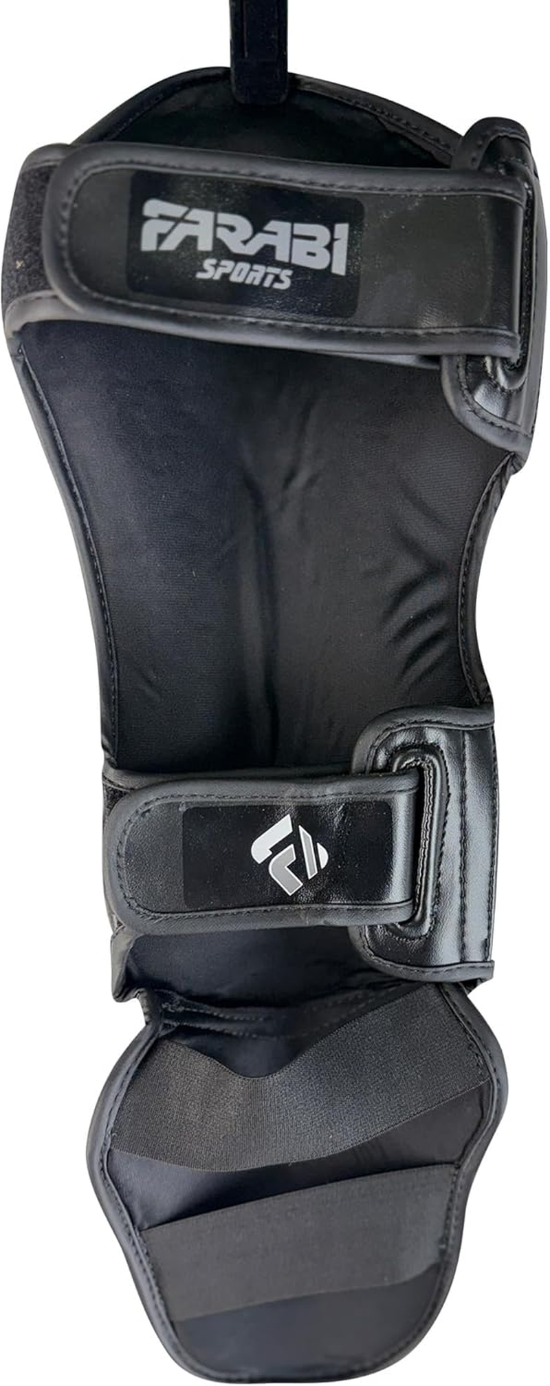 Farabi Adult Shin in Step Black/Grey-Ultimate Shin Guards-Reinforced Protection, Pro Combat Durability, Shield Comfort, Warrior Series Strength, Muay Thai, Kickboxing image number 4
