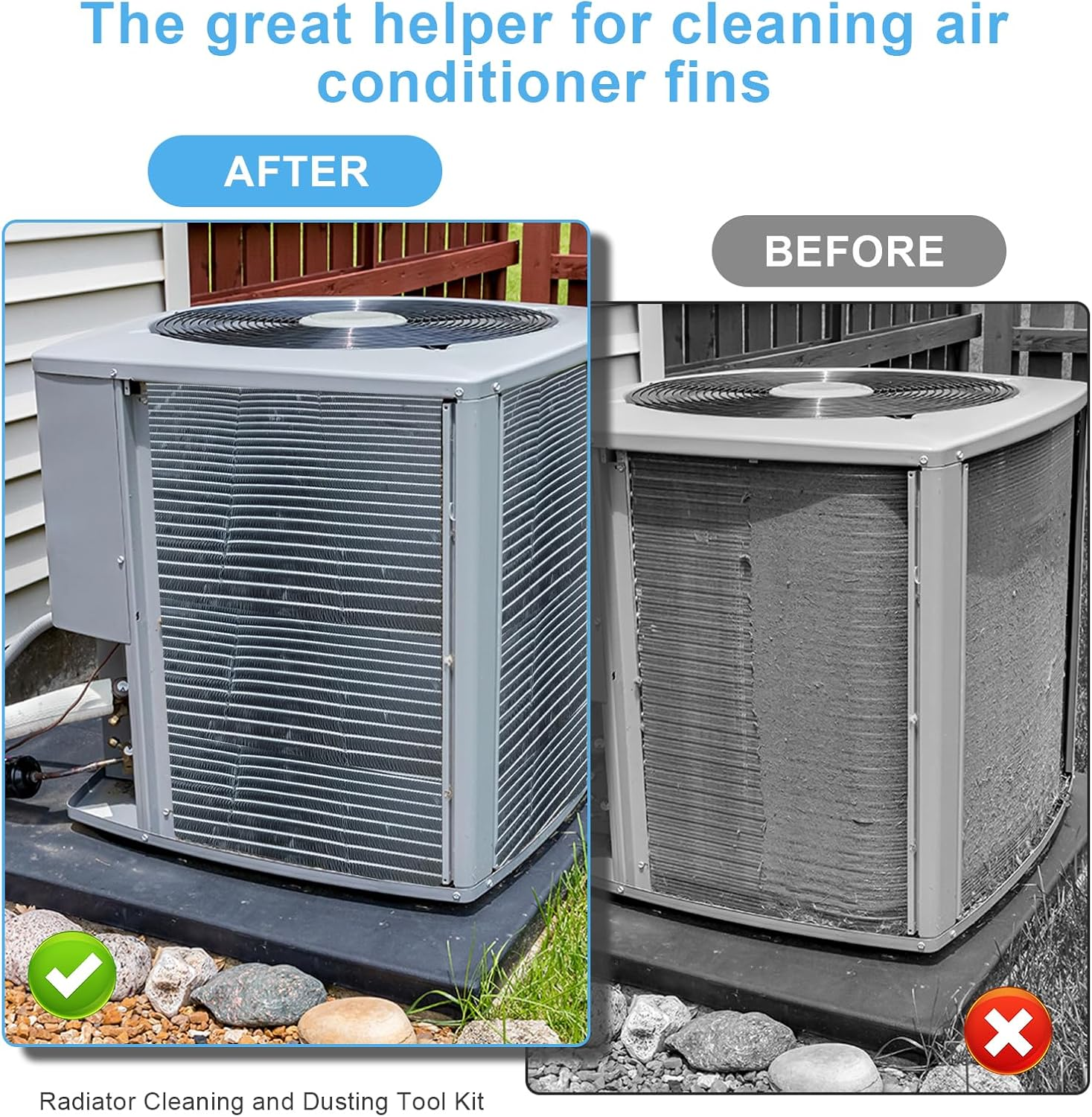 6Pcs Air Conditioner Fin Cleaner Set, AC Coil Combs Cleaning Brush, Metal Condenser Fin Straightener, Condenser Repair Clean Set, Ac Coil Cleaner Kit for AC Radiator Evaporator Repair Clean Tool image number 5