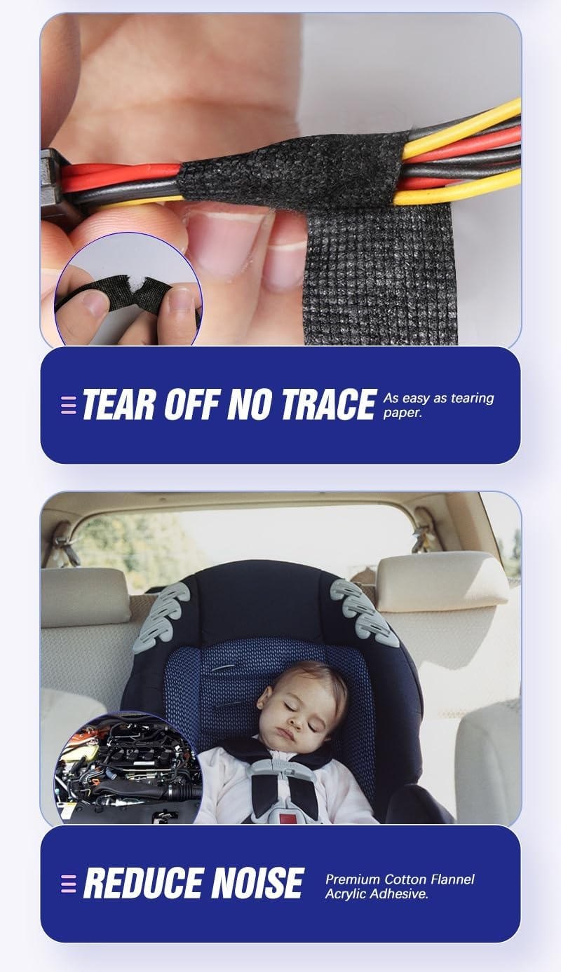 15M 9/15/19/25MM Heat-Resistant Adhesive Cloth Fabric Tape for Automotive Cable Tape Harness Wiring Loom Electrical Heat Tape (Color : 15M, Size : 15Mm) image number 6