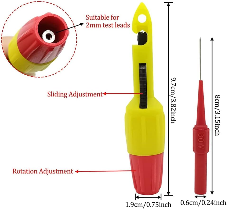 Veumoie 2 Pack Wire Piercing Probe Insulation Piercing Clip Probe with Insulated Inspection of Automotive Circuits image number 5