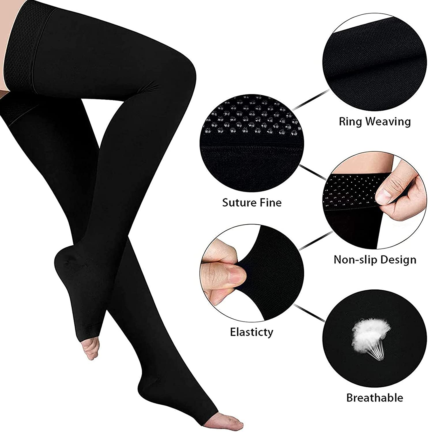 Medical Compression Pantyhose for Women & Men, 20-30Mmhg Compression Stockings