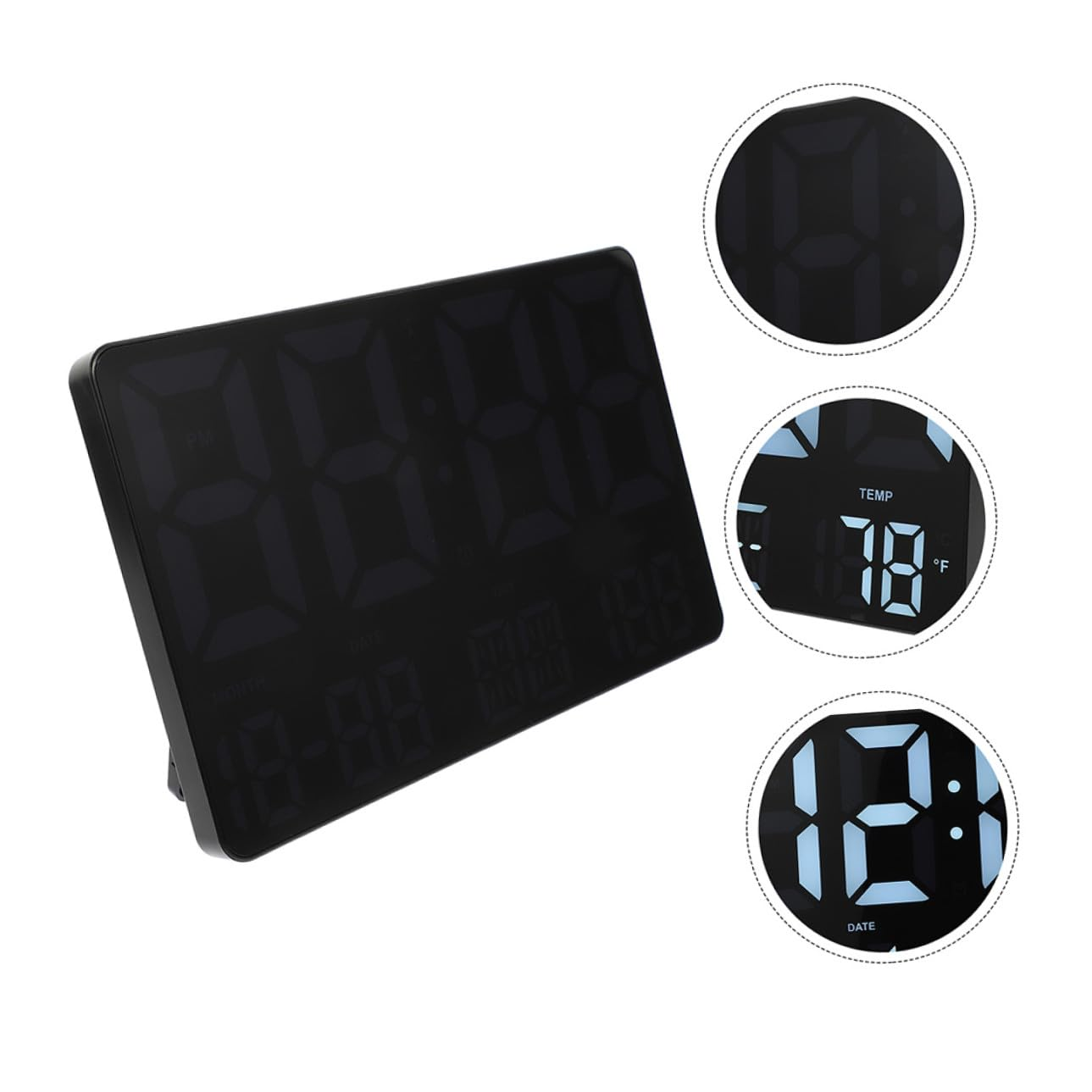 Large Digital Weather Station Wall Clock with Air Pressure Sensor Automatic Temperature Humidity Detection Alarm Calendar Countdown Functions Bright LED Display for Home Office image number 2