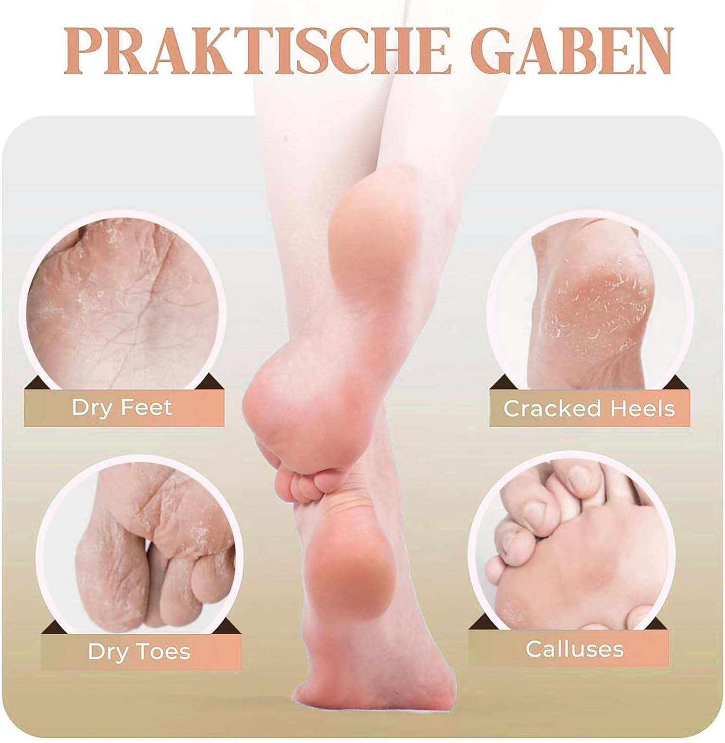 Electric Foot Callus Remover | Electric Grinder Calloused Feet Remover Tool | Electronic File Scrubber Pedicure Kit for Cracked Hard Dead Skin Peeling Heel Care - Red image number 6