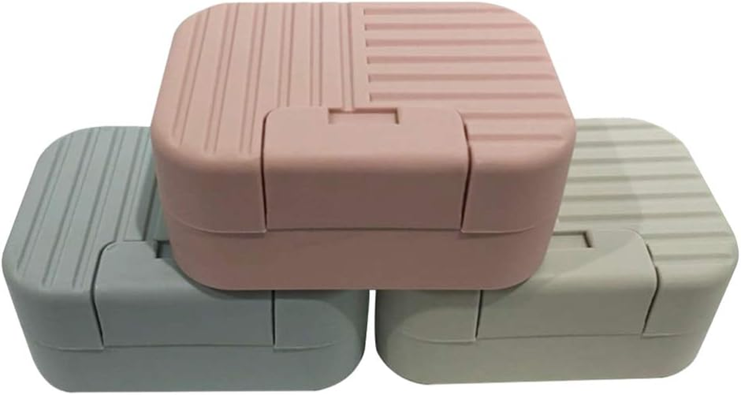 3Pcs Box Drain Soap Holder Bathroom Soap Container Soap Drainer Holder Soap Storage Holder Shower Soap Container Soap Case Practical Soap Dish Travel with Cover Bath Soap
