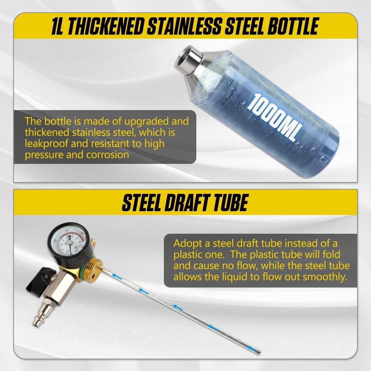 AC Flush Kit Pressure Regulating&Relief Valve AC Cleaner Real-Time Monitoring Pressure Gauge AC Cleaning Kit with Spray Head/Hook & 3.5FT Hose&Fitting for Air Conditioner Pipe, Condenser, Evaporator image number 4