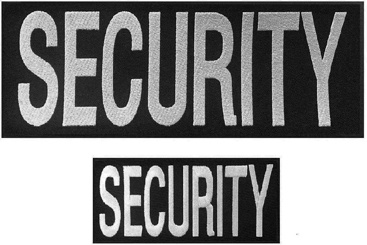 Regarmans 2Pcs Security Patches - Professional, Rectangular, Embroidered Letters - Black and White - Loop and Hook - 10.75" X 4", 5.75" X 2.5" image number 3