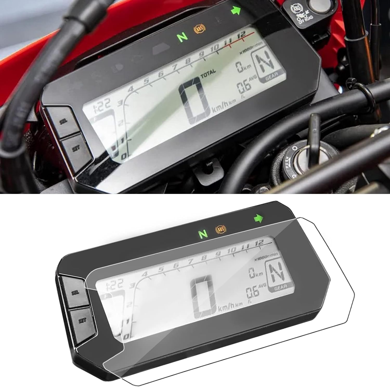 BAIONE Worldmotop Screen Protector Instrument Film Motorcycle Scratch Cluster Dashboard Protection Replacement for HONDA CRF300L Rally CRF300L 2021 2022 2023 2024 2025 image number 1