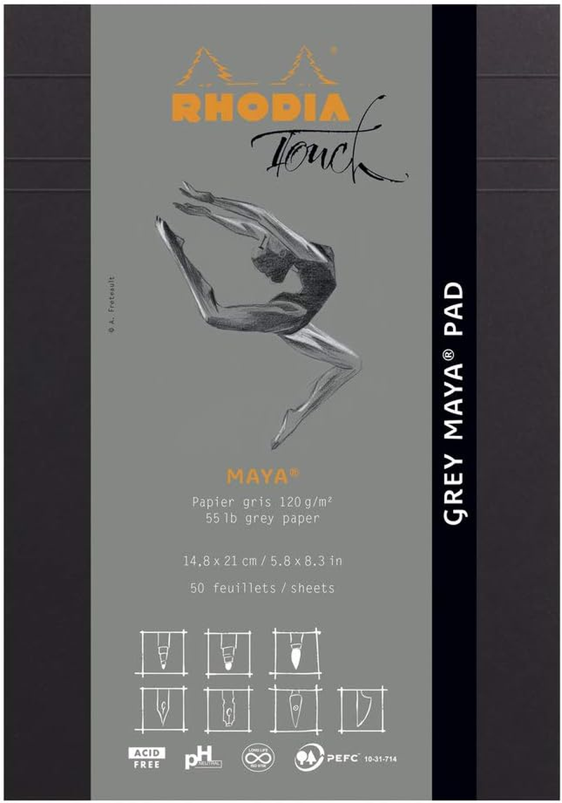 Rhodia Touch Collection A5 Cross Dot Maya Pad, Grey image number 5