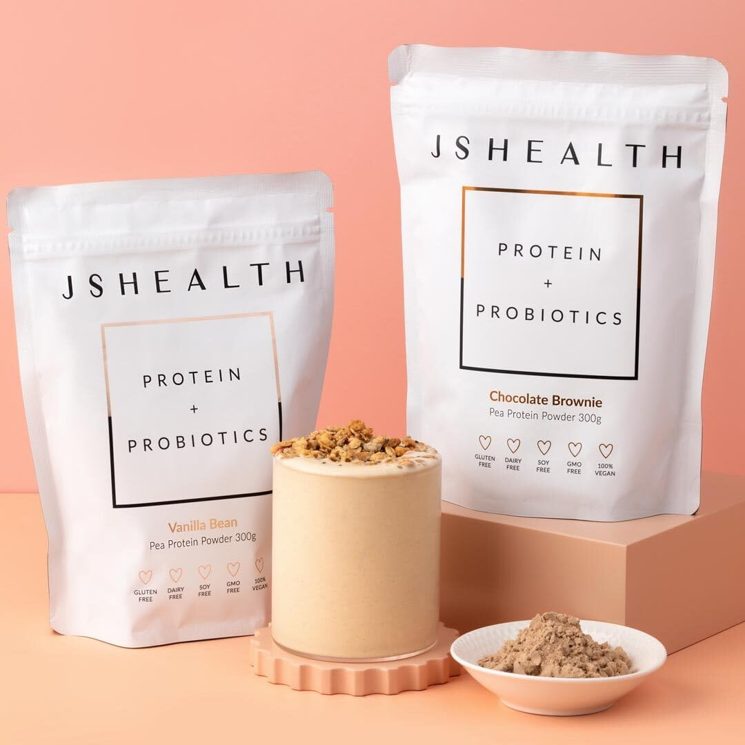 Jshealth Pea Protein Powder with Probiotics - Vanilla Bean Flavour |Gluten Free | Dairy Free | Free from Refined Sugar and Artificial Sweeteners (300 G Pouch) image number 1