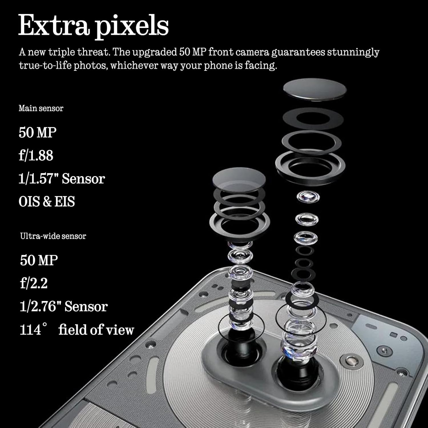 Nothing Phone (2A) plus Smartphone, MTK 7350 Pro 50 MP Triple Camera, 6.7" 120 Hz AMOLED Display, 5000Mah 50W Fast Charge NFC 12 GB+256 GB Black - Grey image number 4