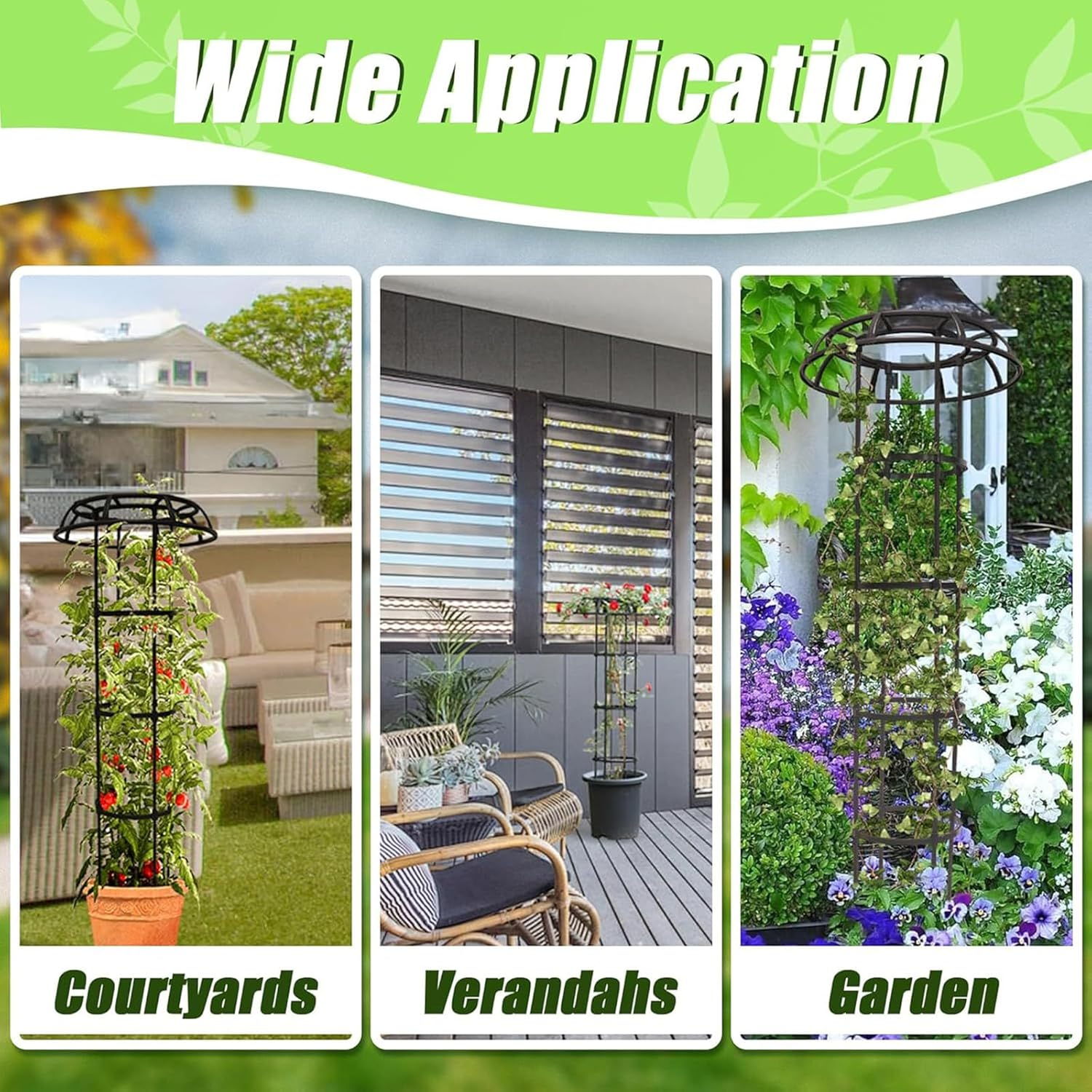 CHONYI Garden Trellis for Climbing,65 Inch Plant Trellis Support for Potted Plants Climbing, Mushroom Top Trellis for Climbing Plants Outdoor Vine Rose Clematis Vegetable Trellis