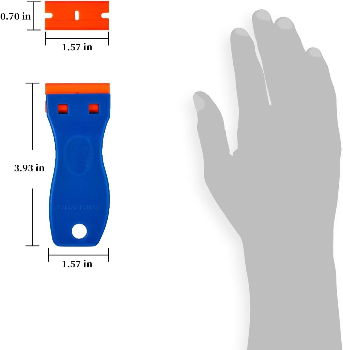 SOVYOULIVE Plastic Razor Blade Scraper, 2 Pack Razor Scraper with 120 Pcs Razor Blades for Removing Glue, Sticker, Decals, Tint from Car Window and Glass(Blue) image number 2