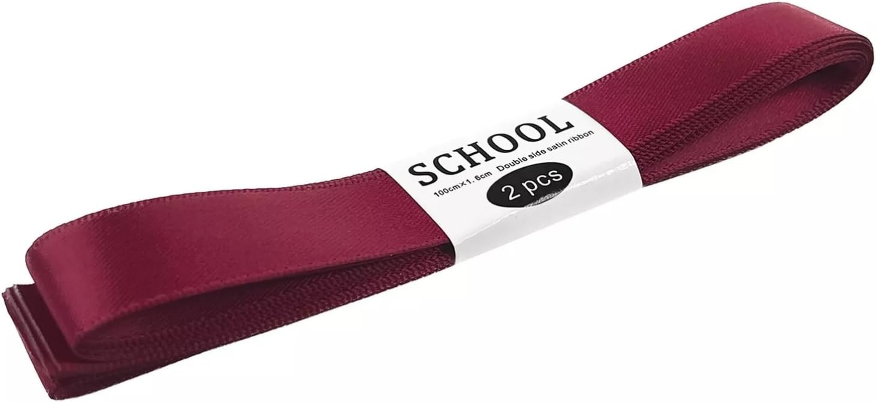 2Pcs Satin Ribbon Hair Bow Tie Double Side Kids Girls DIY Crafts School Colours (White)