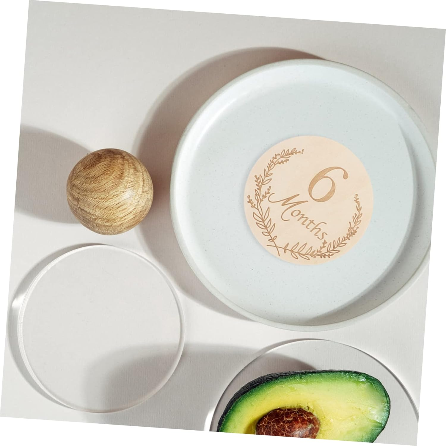 14Pcs Wooden Milestone Cards for Monthly Growth Recording Birthday Photo Props Unisex Newborn Keepsake with Fine Grain Design image number 4