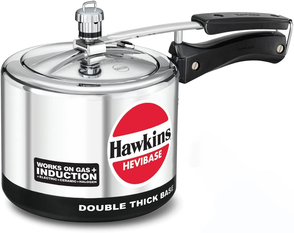 Hawkins Hevibase IH 30 IH30 3-Litre Induction Pressure Cooker, Small, Silver image number 1
