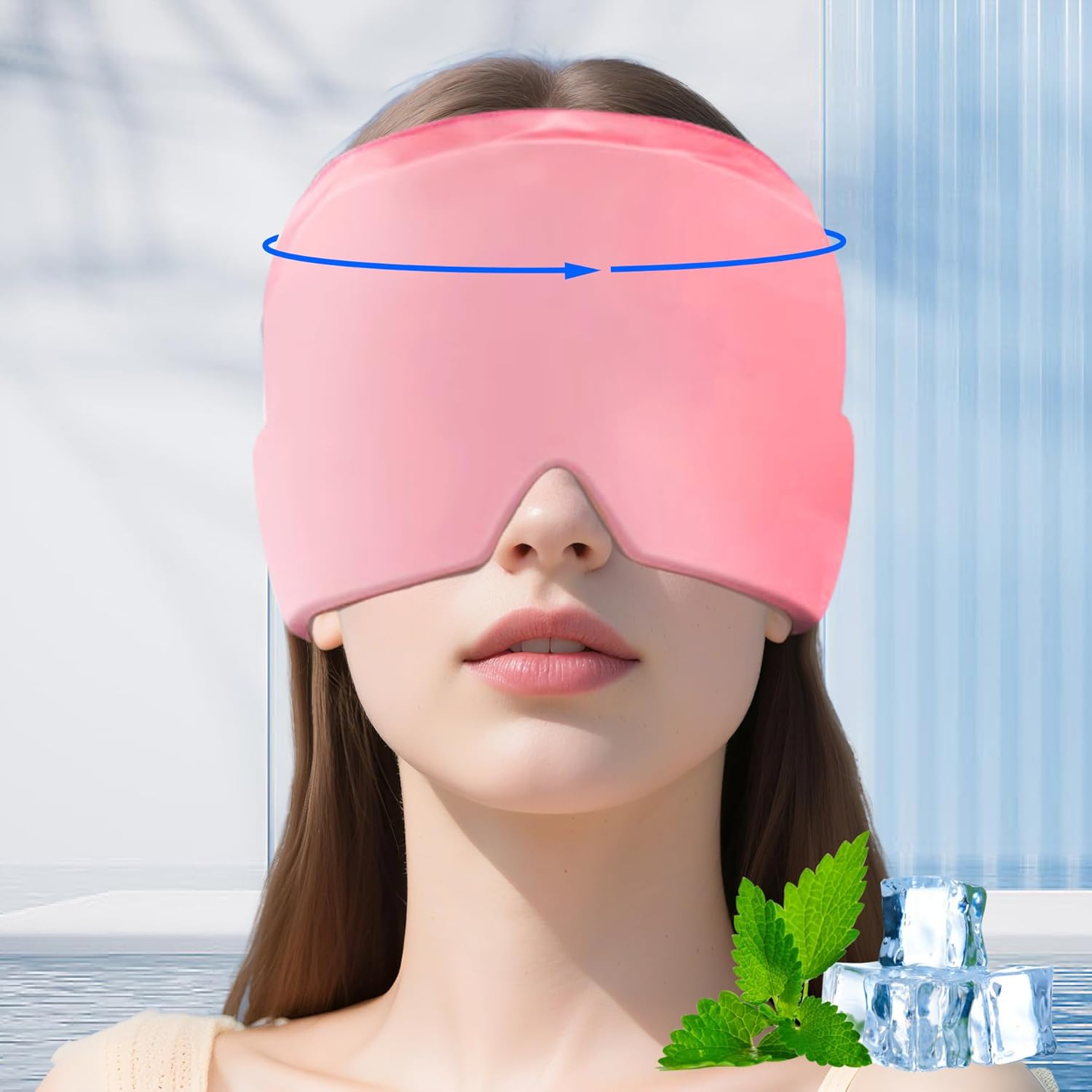 Migraine Relief Cap, Ice Cap for Migraines, Hot & Cold Therapy Hat, Cool Gel Head Wrap, Migraine Relief Products Device for Tension & Stress, Sinus, Puffy Eyes, Hangover and Stress Relief (Black)