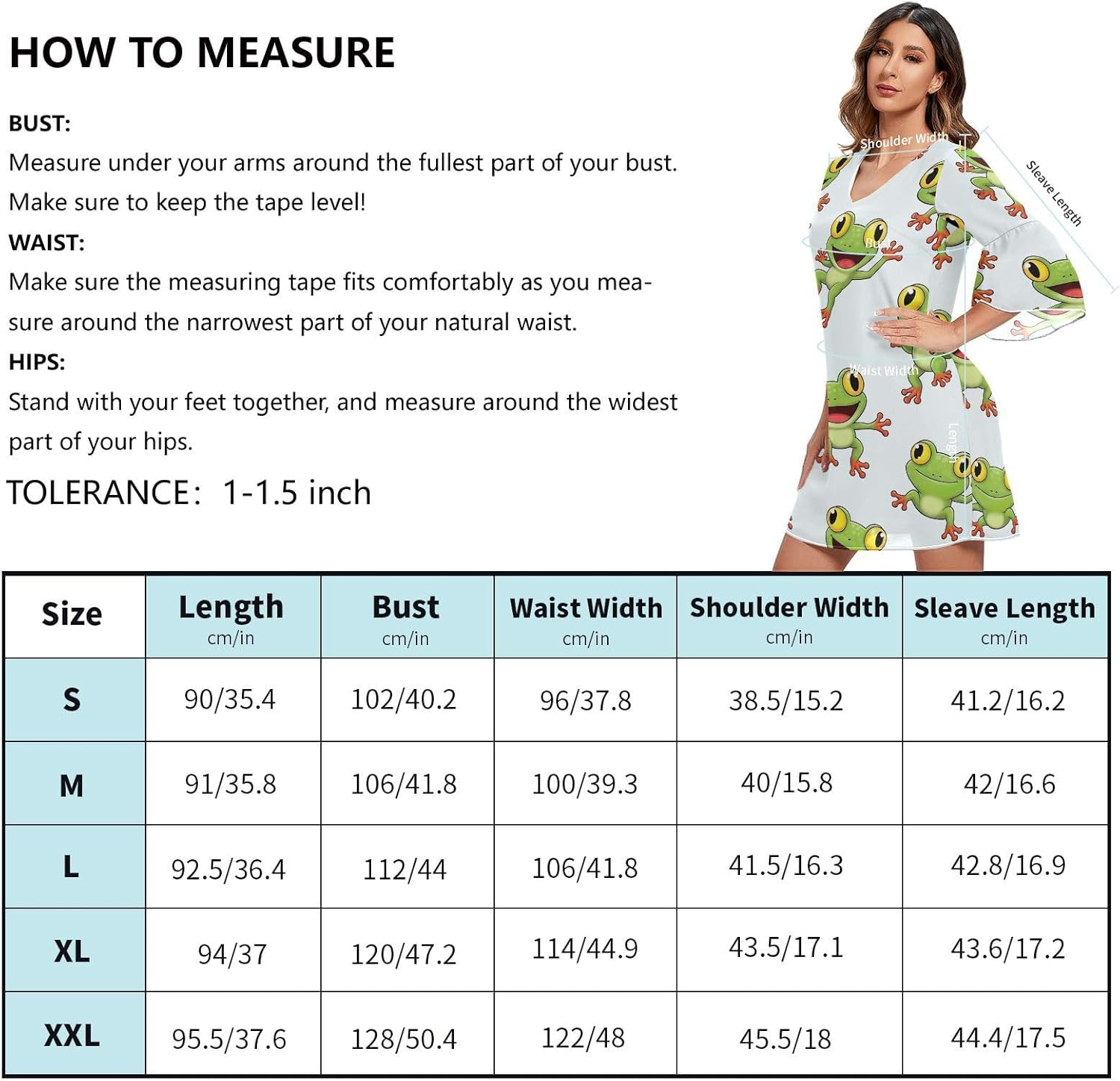 Cute Frogs White Chiffon Dress Printed Line Maternity Dress image number 5